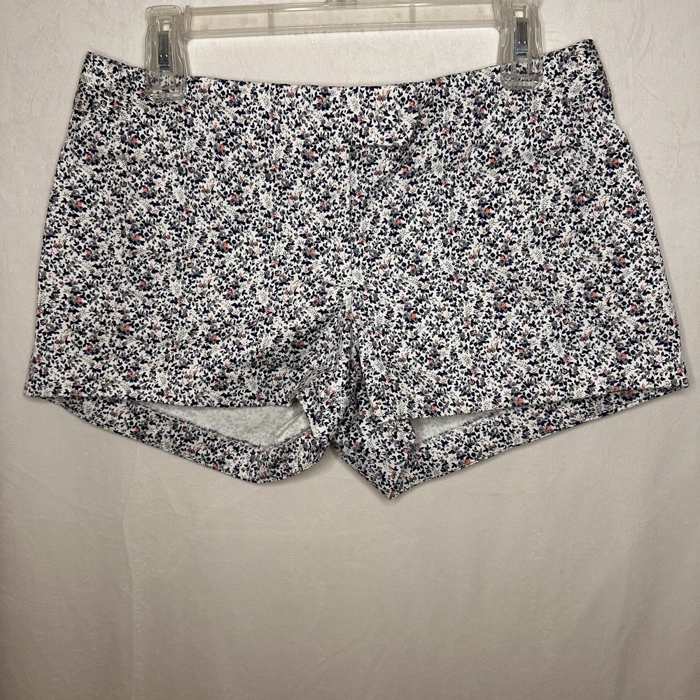 J Crew Floral Shorts 4 Pockets Zipper Close Size Z6 Cotton Spandex NWOT